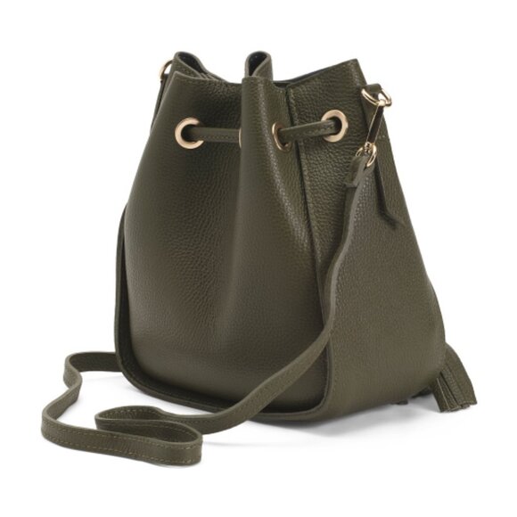 CHEVAL Made In Italy Leather Bucket With Tassels - Picture 3 of 3